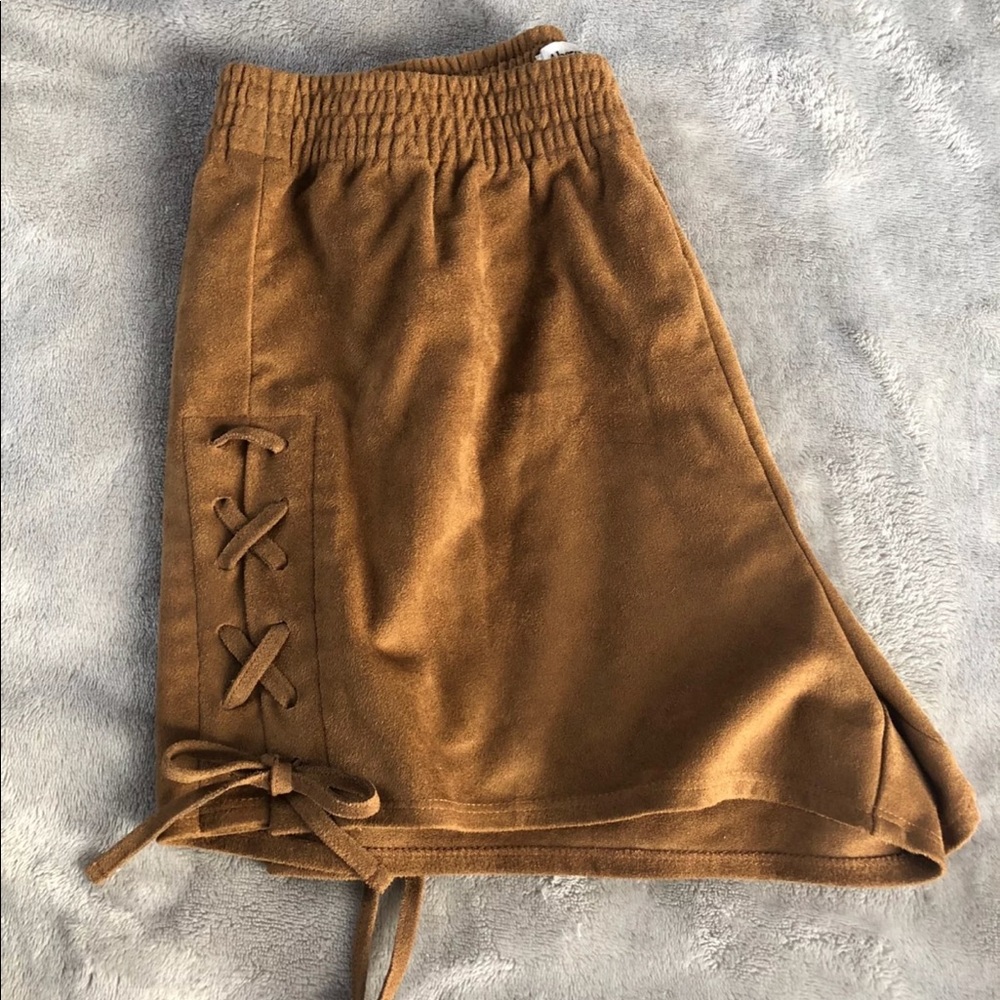 Abercrombie & Fitch Suede Lace-Up Shorts